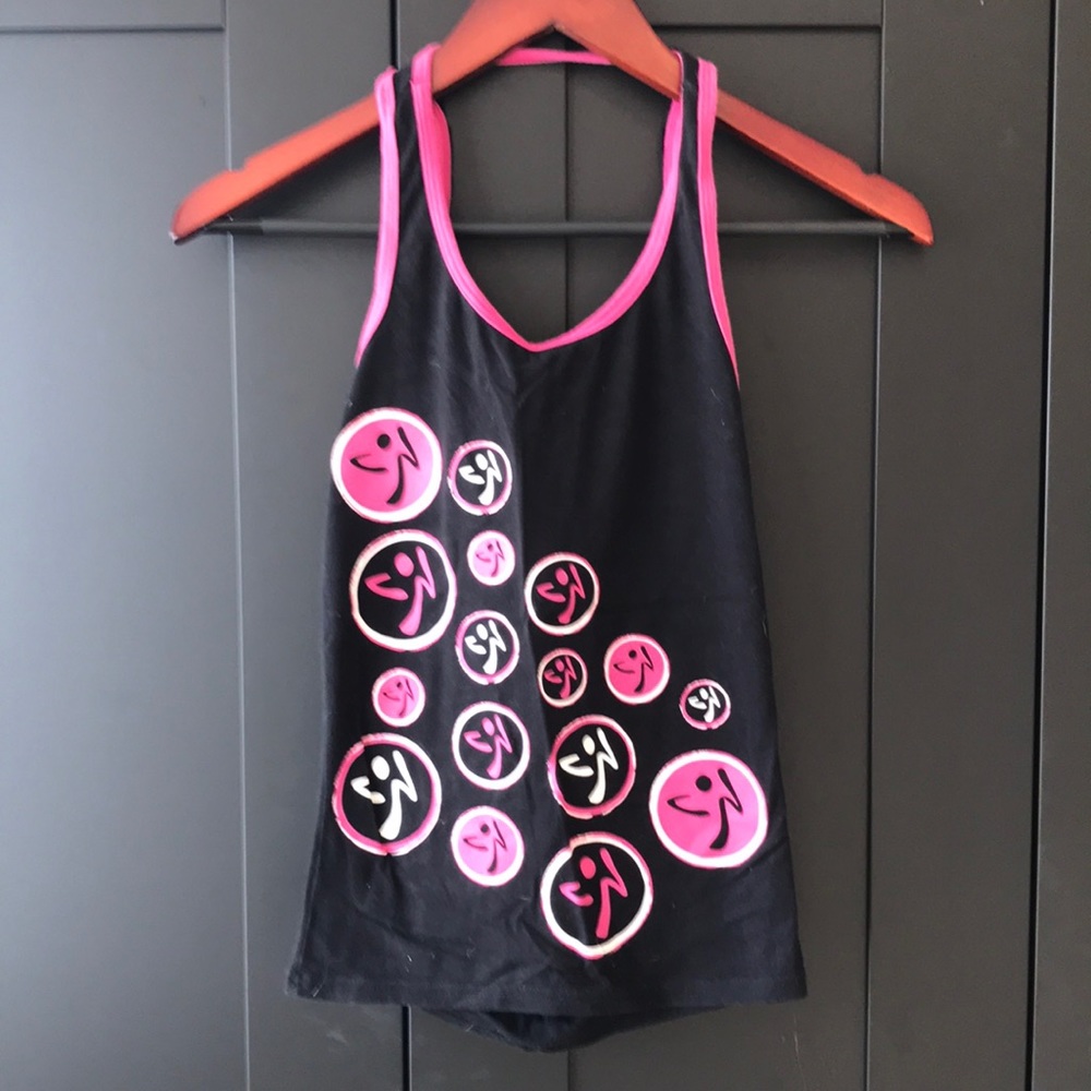 Zumba black and pink tank top